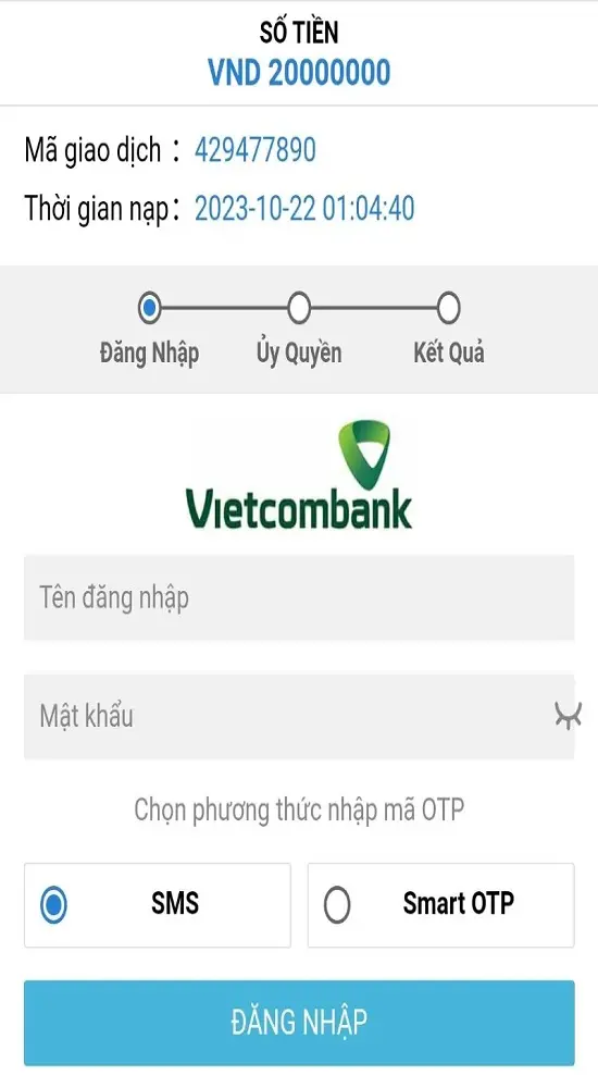 thực hiện chuyển khoản M88