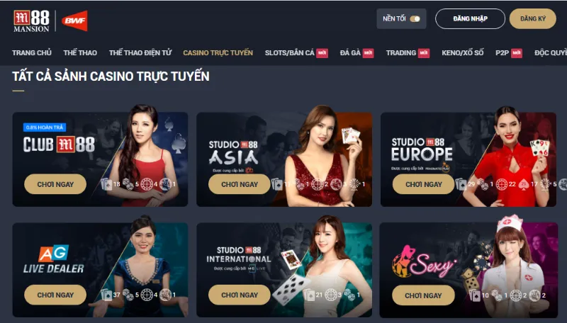 Live casino tại M88