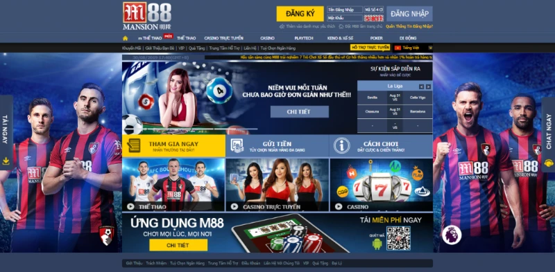 M88 nhà cái đứng đầu trong lĩnh vực casino online